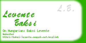 levente baksi business card